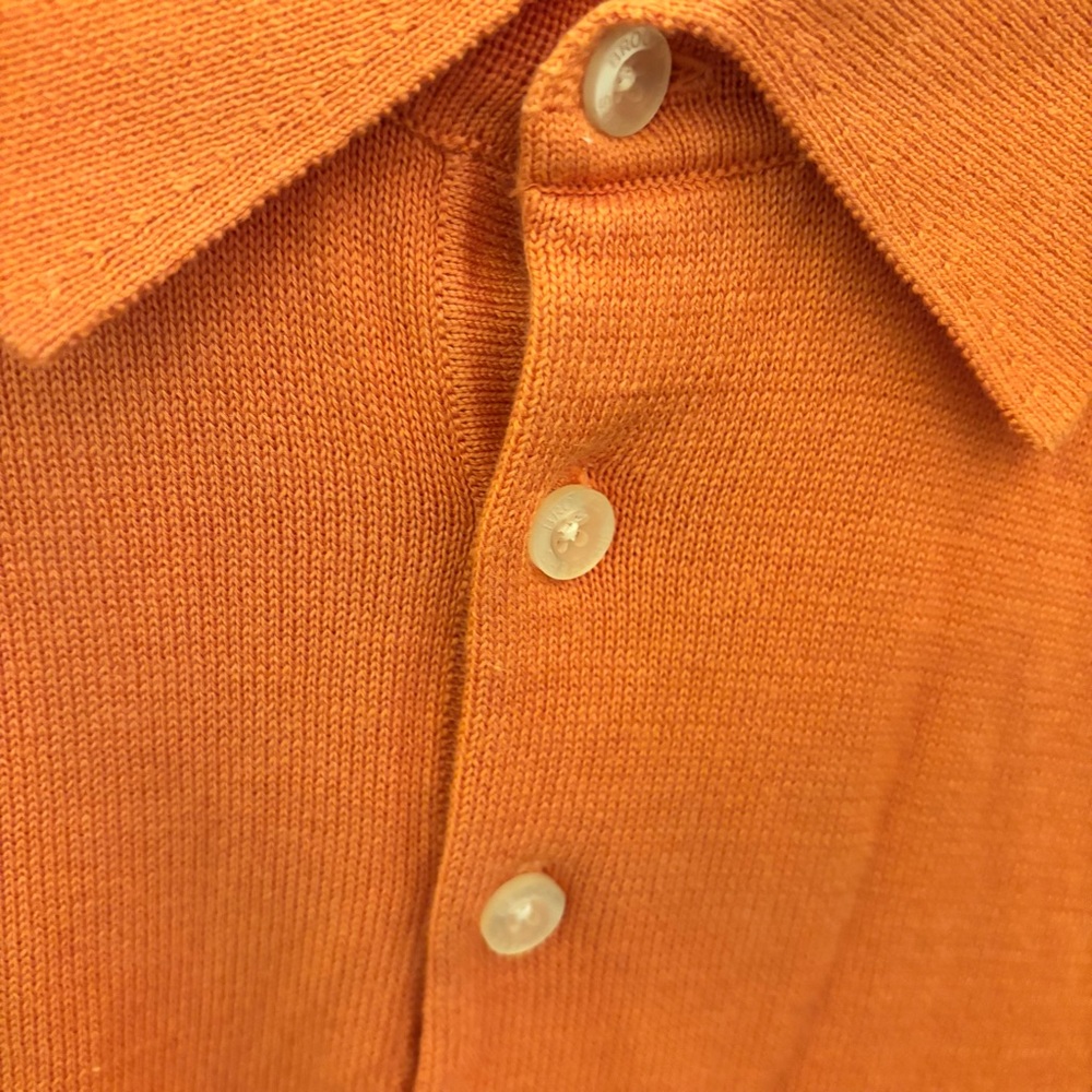 Brooks Brothers Orange 100% Prima Cotton Knit Polo Shirt XL Never Worn Golf - Picture 4 of 8